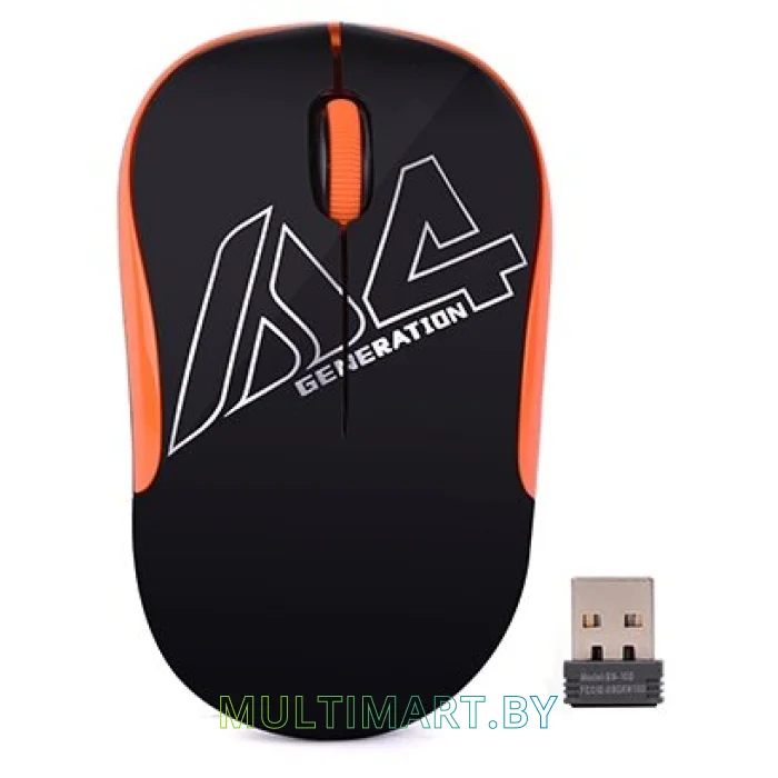Мышь A4Tech G3-300N (черный/оранжевый)